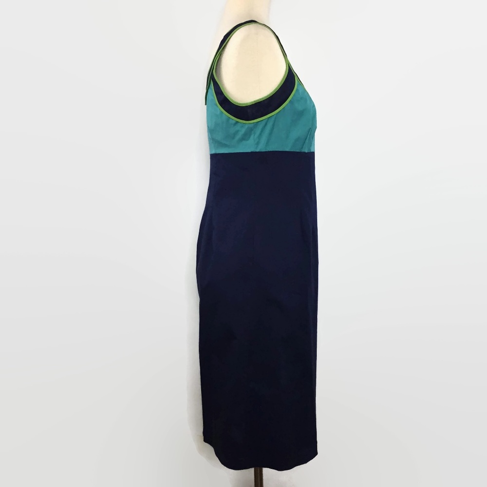 Boden Blue Color Blocked Dress w/Green Trim - Picture 5 of 8